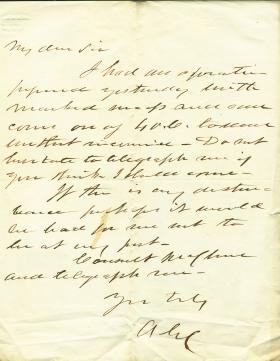 Letters from Andrew Curtin to Eli Slifer (circa 1860)