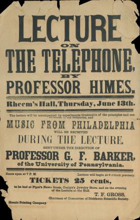 Broadside of "Lecture on the Telephone"