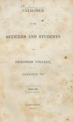 Catalogue of the Officers and Students of Dickinson College, 1841-42
