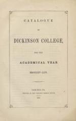 Catalogue of Dickinson College for the Academical Year, 1865-66