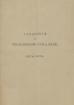 Catalogue of Dickinson College for the Academical Year, 1874-75