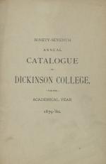 Catalogue of Dickinson College for the Academical Year, 1879-80