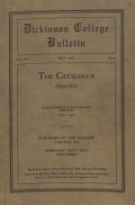 Catalogue of Dickinson College, Annual Session, 1924-25