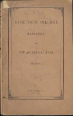Dickinson College Register for the Academical Year, 1845-46