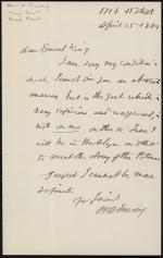 Letter from William Emory to Horatio Collins King
