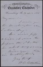 Letter from Andrew Curtin to Unknown Recipient