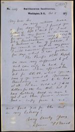 Letter from Spencer Baird to Osmond Tiffany