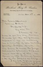 Letter from Horatio Collins King to Grover Cleveland