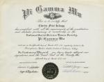 Pi Gamma Mu Certificate - Charles Kellogg