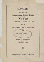 Concert for the benefit of the Permanent Blind Relief War Fund program