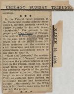 "In the Federal ballet program…" Chicago Sunday Tribune newspaper clipping