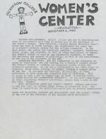 Women's Center Newsletter (Sep.  1985)