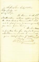 Letter from William Wagenseller to Andrew Curtin and Eli Slifer