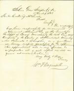 Letter from William Wagenseller to Abraham Lincoln