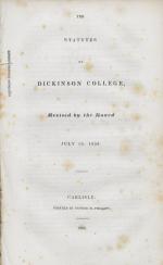 The Statutes of Dickinson College, 1838