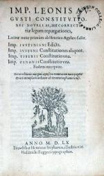Constitvtiones Novellae, aut Correctoriae legum repurgationes...
