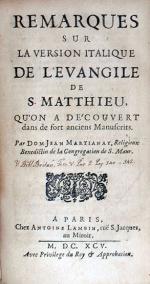 Remarques Sur La Version Italique De L'Evangile De S. Matthieu...