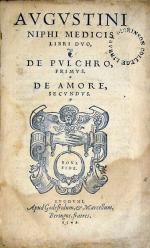 Libri Dvo, De Pvlchro, Primvs.  De Amore, Secvndvs.