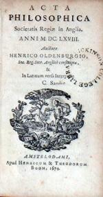 Acta Philosophica Societatis Regiae in Anglia, Anni M.DC.LXV... (I, III)