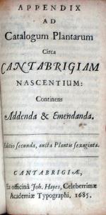 Appendix Ad Catalogum Plantarum Circa Cantabrigiam Nascentium