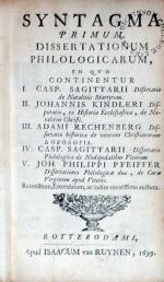 Syntagma Primum Dissertationum Philologicarum... Joh. Philippi Pfeiffer... (V)