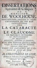 Dissertations…Sur La Cataracte et Le Glaucome