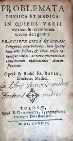 Problemata Physica et Medica. (Dissertationes Physicae)