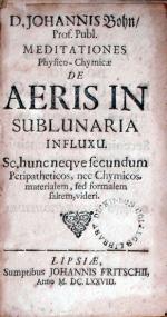 Meditationes Physico-Chymicae De Aeris in Sublunaria Influxu