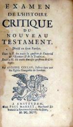 Examen De L'Histoire Critique Du Nouveau Testament