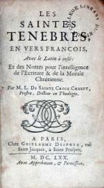 Les Saintes Tenebres, En Vers Francois, Avec le Latin à costé