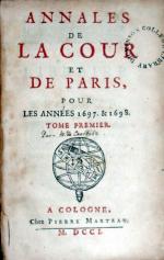 Annales de la Cour et De Paris, Pour Les Années 1697. & 1698