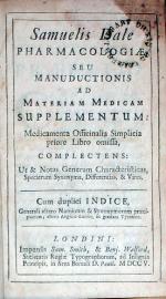 Pharmacologiae, Seu Manuductionis Ad Materiam Medicam Supplementum...