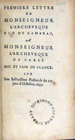 Premiere (-IV) Lettere de Monseigneur L'Archeveque Duc de Cambray...