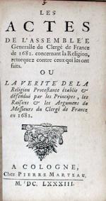 Les Actes De L'Assemblée Generalle du Clergé de France de 1682...
