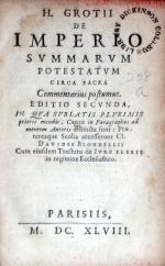 De Imperio Svmmarvm Potestatvm Circa Sacra Commentarius postumus
