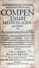 Compendium Medico-Chymicum, Seu Accurata medendi Methodus