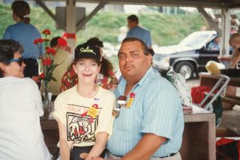 Bonnie Conrad (left) and Bryan Bigelow (right) at Harrisburg AIDSWalk - 1992