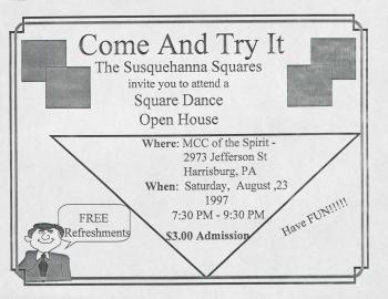 Altland's Ranch “Come and Try It: The Susquehanna Squares” Poster - August 23, 1997