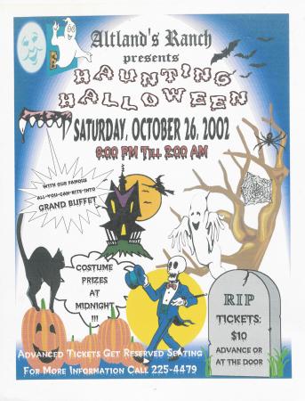 Altland's Ranch "Haunting Halloween" Poster - October 26, 2002