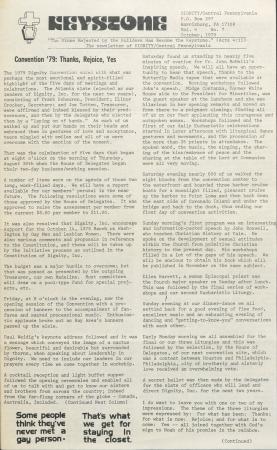 Keystone (Dignity/Central PA) - October 1979