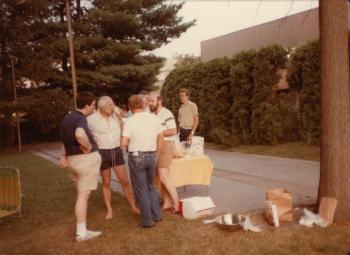 Member sipping beverage at the Dignity/Central PA Great South Lawn Picnic – Summer 1983
