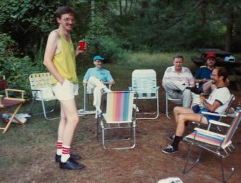 Group of members sitting in lawn chairs at the Dignity/Central PA 16th Anniversary Picnic - July 1991