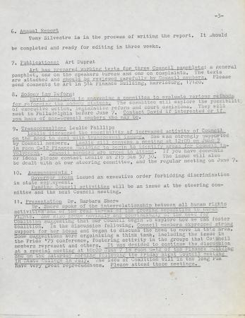 Governor's Council for Sexual Minorities Unidentified Minutes, page 3 - undated