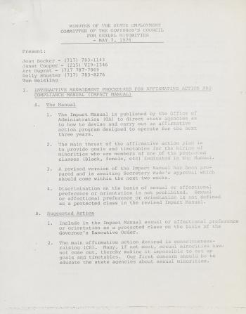State Employment Committee Meeting Minutes - May 7, 1976