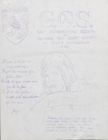 Gay Coordinating Society of Berks County, Reading (GCS Berks) Newsletter - November 1975