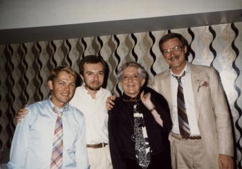 Members of Dignity/Central PA with Speaker Quentin Crisp at 10th Anniversary Celebration - 1985