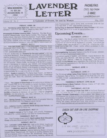 Lavender Letter (Harrisburg, PA) - May 2000