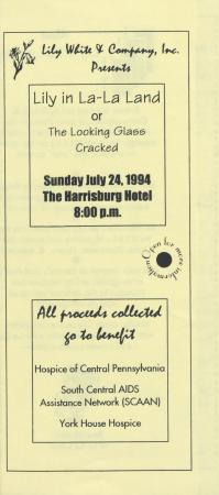 "Lily in La-La Land, or the Looking Glass Cracked" Flyer - July 24, 1994