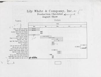 Lily White & Company Production Checklists - 1992