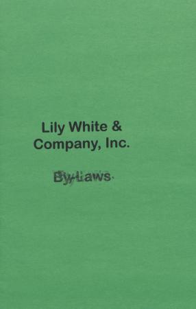 Lily White and Company By-laws, Bound - 1989/90
